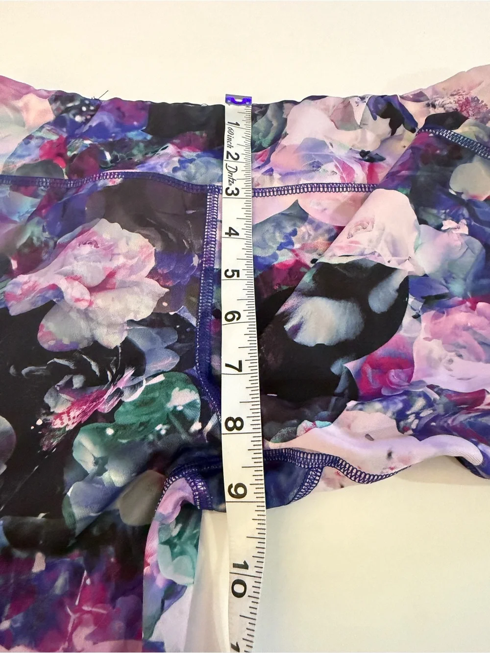 Old Navy Go Dry purple floral ankle length leggings,